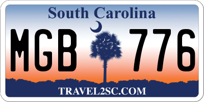 SC license plate MGB776