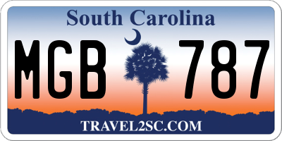 SC license plate MGB787