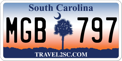 SC license plate MGB797