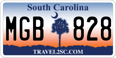 SC license plate MGB828