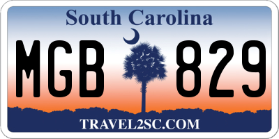 SC license plate MGB829
