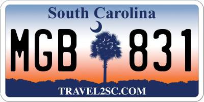 SC license plate MGB831