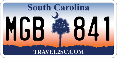 SC license plate MGB841