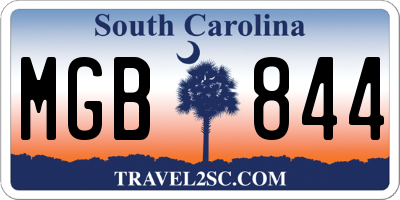 SC license plate MGB844