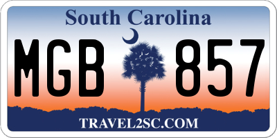 SC license plate MGB857