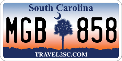 SC license plate MGB858