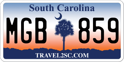 SC license plate MGB859