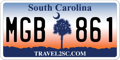 SC license plate MGB861