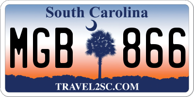 SC license plate MGB866