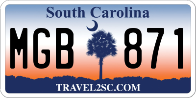 SC license plate MGB871