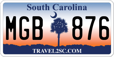 SC license plate MGB876