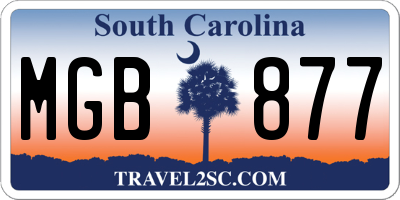 SC license plate MGB877