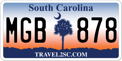 SC license plate MGB878