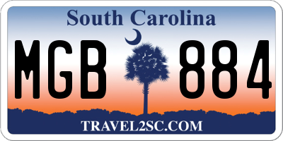 SC license plate MGB884