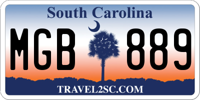 SC license plate MGB889