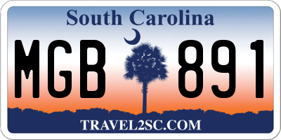 SC license plate MGB891