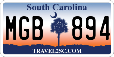 SC license plate MGB894