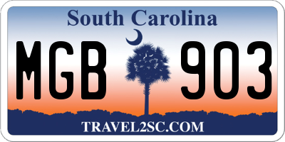 SC license plate MGB903