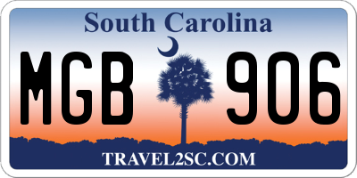 SC license plate MGB906