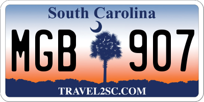 SC license plate MGB907