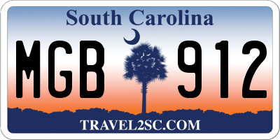 SC license plate MGB912