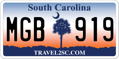 SC license plate MGB919
