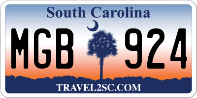 SC license plate MGB924