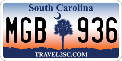 SC license plate MGB936