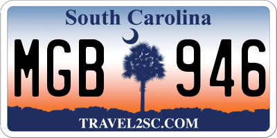 SC license plate MGB946