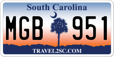 SC license plate MGB951