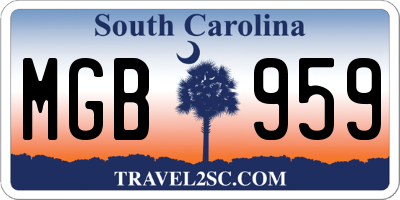 SC license plate MGB959