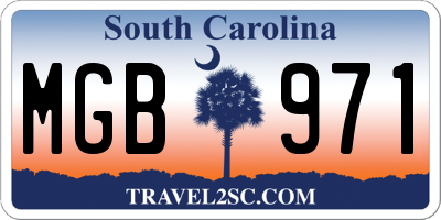 SC license plate MGB971