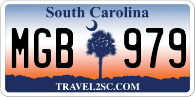 SC license plate MGB979