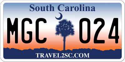 SC license plate MGC024