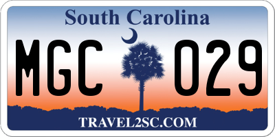 SC license plate MGC029