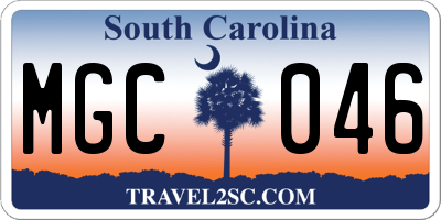 SC license plate MGC046