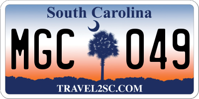 SC license plate MGC049