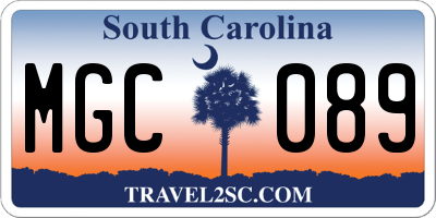 SC license plate MGC089