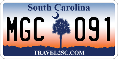 SC license plate MGC091