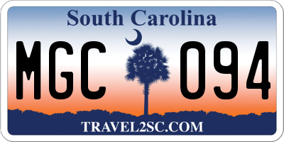 SC license plate MGC094