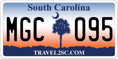 SC license plate MGC095