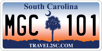 SC license plate MGC101