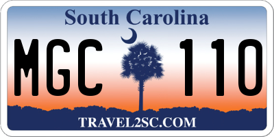 SC license plate MGC110