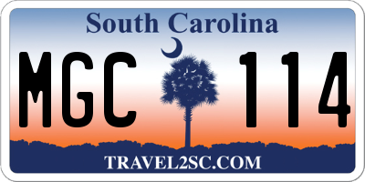 SC license plate MGC114