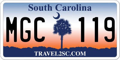 SC license plate MGC119