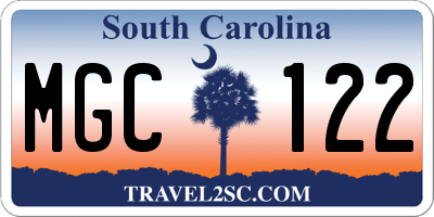 SC license plate MGC122