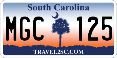 SC license plate MGC125