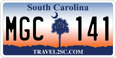 SC license plate MGC141