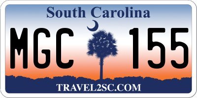 SC license plate MGC155