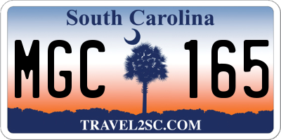 SC license plate MGC165
